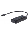 Startech.com 4-Port USB-C Hub - 4x USB-A Ports - Individual On/Off Switches - hub - 4 ports USB hub - 4 - Czarny (HB30C4AIB) - nr 3