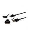 Startech Kabel USB Apple 30 - pin Dock/Lightning/microUSB 1m czarny - (LTADUB1MB) - nr 2