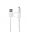 Startech Kabel USB A - Lightning - Micro B 1m (LTUB1MWH) - nr 20