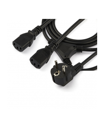 Startech.com C13 Power Cord - Schuko to 2x C13 - Y Splitter Power Cable - power cable - 2 m (PXT101YEU2M)