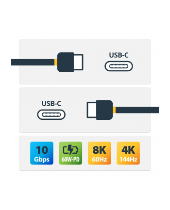 Startech.com USB-C Cable - M/M - USB 3.1 (10Gbps) - USB-C cable - 1 m (USB31CC1M) nr 1