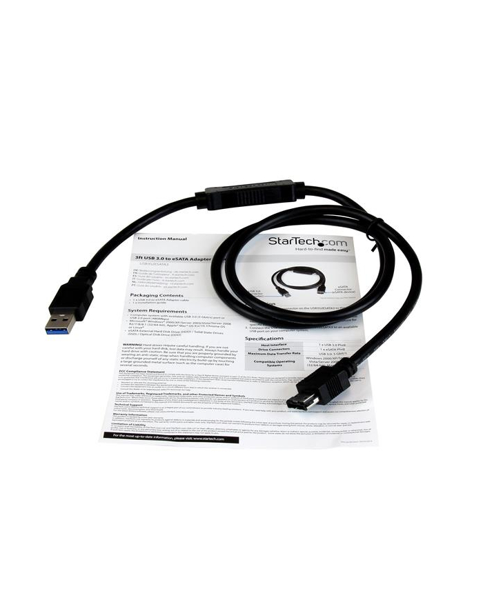 Startech Startech USB 3.0 TO ESATA DRIVE CABLE/. (USB3S2ESATA3) główny