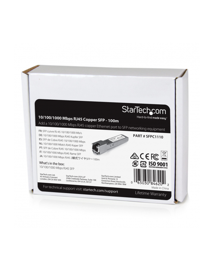 Startech.com 10/100/1000 Mbps RJ45 SFP (SFPC1110) główny