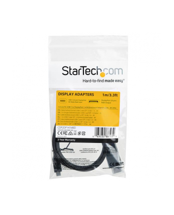 Startech.COM Startech.COM  3.3 FT. (1 M) USB C TO DISPLAYPORT 1.4 CABLE - BIDIRECTIONAL - USB / DISPLAYPORT CABLE - 1 M CDP2DP141MBD   (CDP2DP141MBD)