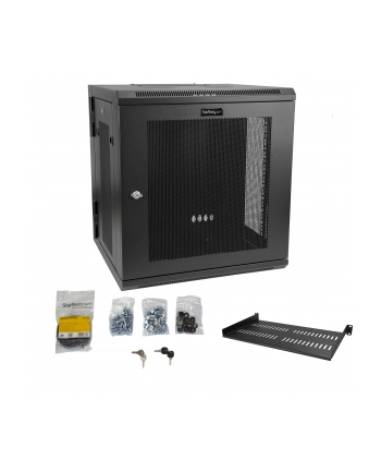 Startech.COM  12U WALL-MOUNT SERVER RACK CABINET - 24 IN. DEEP - HINGED - STATIVINDELUKKEKABINET - 12U (RK1224WALHM) nr 2