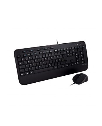 V7 CKU300DE - KEYBOARD AND MOUSE SET - GERMAN - BLACK - ZESTAW KLAWIATURA I MYSZ - CZARNY