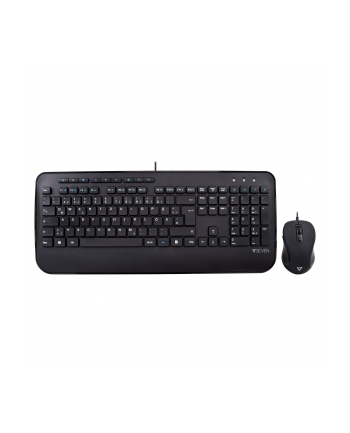 V7 CKU300DE - KEYBOARD AND MOUSE SET - GERMAN - BLACK - ZESTAW KLAWIATURA I MYSZ - CZARNY