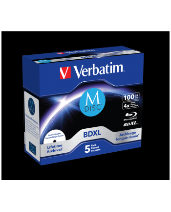 Verbatim 1x5 M-Disc BD-R Blu-Ray 100GB 4x Speed inkjet print (43834)