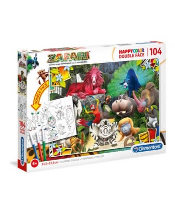 Clementoni Puzzle 104el Double Face Zafari 25701