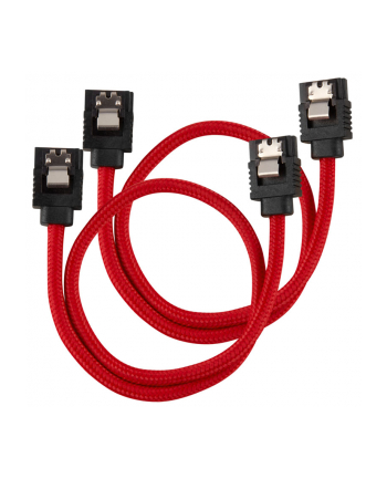 Corsair Kabel Premium z rękawem SATA, czerwony 30 cm - 2 sztuki (ZUAD1046)