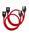 Corsair Kabel Premium z rękawem SATA, czerwony 30 cm - 2 sztuki (ZUAD1046) - nr 2