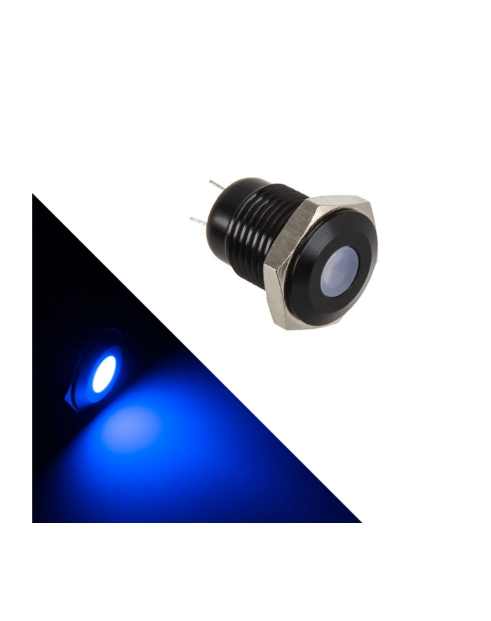 Lamptron Black Polycarbonate Vandal Resistant Illuminated niebieska kropka (LAMPSW2001H) główny