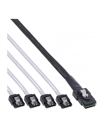 InLine Mini-SAS na 4x SATA 0.5m Czerwony (27620)