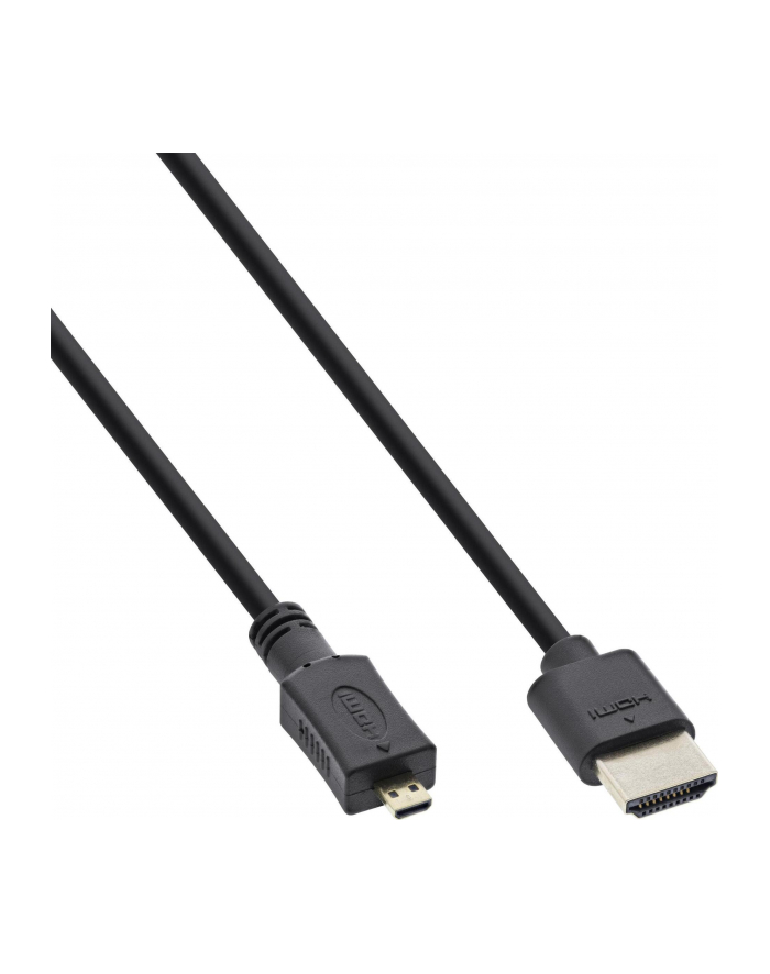 InLine 4K - UltraHD - Kabel Micro Superslim HDMI A na D czarny - 0.5m główny
