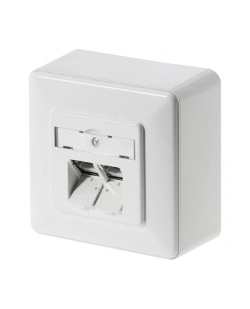 Metz Connect Gniazdo Sieciowe Rodzaj Montażu: Podtynkowy, Wkład Z Płytką Centralną I Ramką, 130C381002-I 130C381002-I, Cat 6A, 2 Porty, Czysty Biały nr 2
