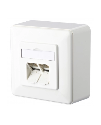Metz Connect Gniazdo Sieciowe Rodzaj Montażu: Podtynkowy, Wkład Z Płytką Centralną I Ramką, 130C381002-I 130C381002-I, Cat 6A, 2 Porty, Czysty Biały nr 1