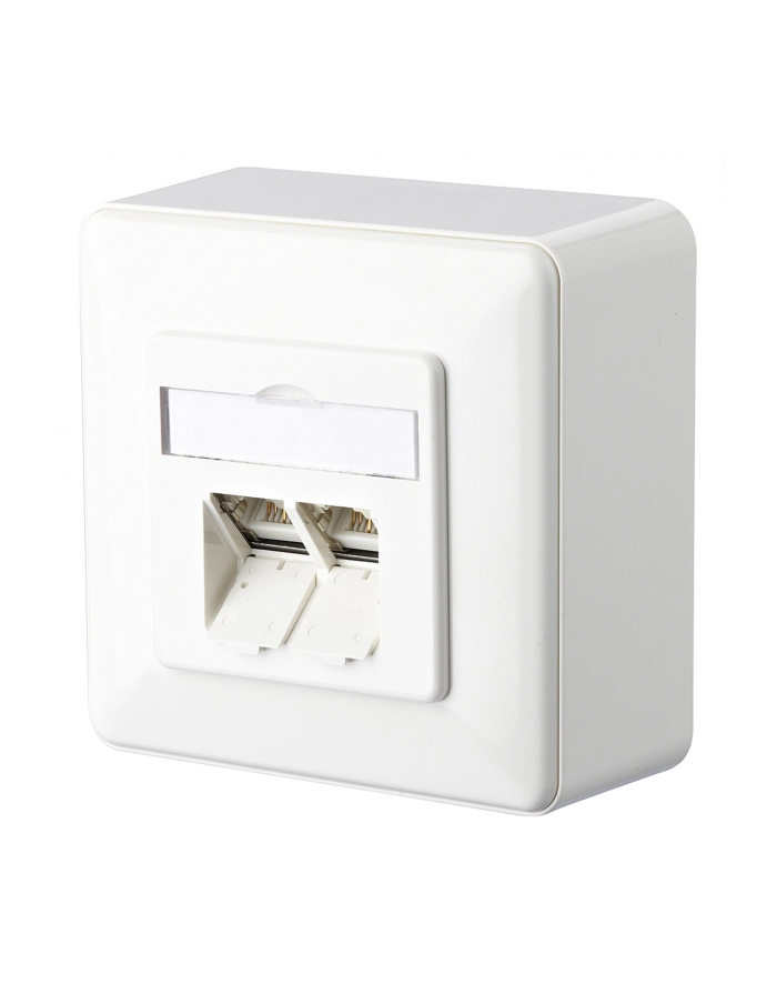 Metz Connect Gniazdo Sieciowe Rodzaj Montażu: Podtynkowy, Wkład Z Płytką Centralną I Ramką, 130C381002-I 130C381002-I, Cat 6A, 2 Porty, Czysty Biały główny