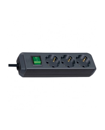 Brennenstuhl Eco-Line Listwa Zasilająca Z Wyłącznikiem - 3X Gniazda - 5M Kabel - Czarna nr 1