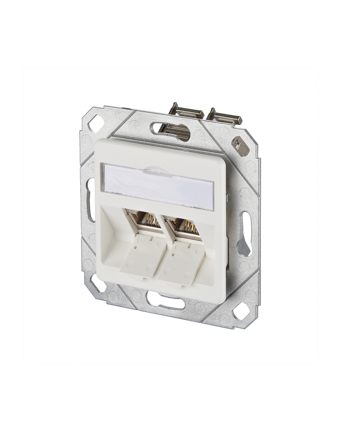 Metz Connect Gniazdo Sieciowe Wkład Z Płytką Centralną Podtynkowy Cat 6 2 Porty Czysty Biały główny