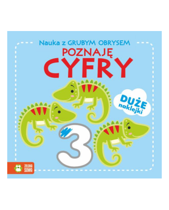 zielona sowa Książka Nauka z grubym obrysem. Poznaję cyfry