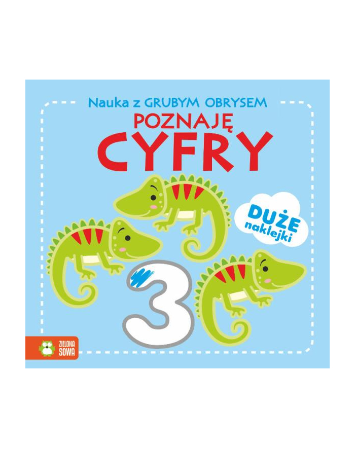 zielona sowa Książka Nauka z grubym obrysem. Poznaję cyfry główny