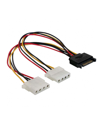 DeLOCK SATA 15pin > 2x 4pin Molex female 20cm (65159)