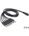 Delock Kabel zasilający rozdzielacz DC 5.5 x 2.1mm 1x-6x St 0.5m (83289) - nr 1