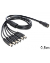 Delock Kabel zasilający rozdzielacz DC 5.5 x 2.1mm 1x-6x St 0.5m (83289) - nr 2
