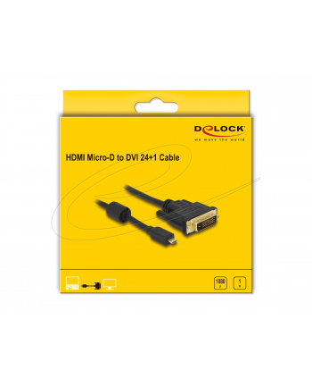 Delock microHDMI na DVI (24+1) 1m Czarny (83585)