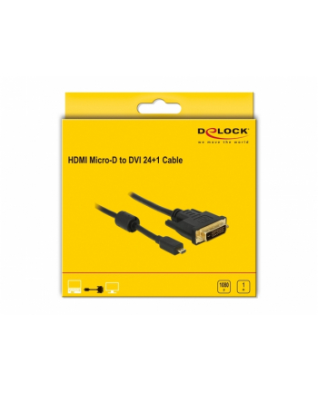 Delock microHDMI na DVI (24+1) 1m Czarny (83585)