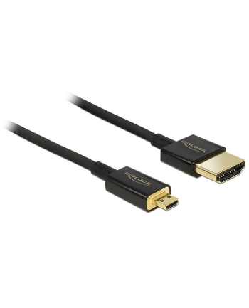 DELOCK KABEL HDMI(M)->HDMI MICRO(M) 1.5M 4K 60HZ 3D CZARNY SLIM PREMIUM DELOCK  (84782)