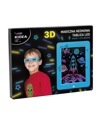 derform Magiczna neonowa tablica 3D LED niebieska Kidea