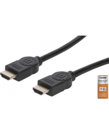 Manhattan Kabel Manhattan MANHATTAN Kabel HDMI Premium High Speed + Ethernet, 1m, černý (354837) nr 1