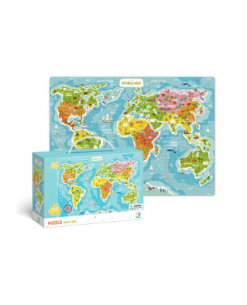 Puzzle 100el Mapa świata 300123 DODO