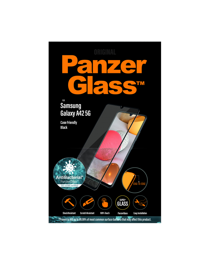 Dr Nona PanzerGlass E2E Super+ Sam A42 5G A426 Case Friendly AntiBacterial czarny/black główny