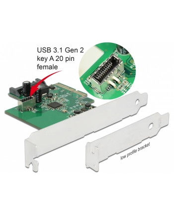 DeLOCK PCIe card> 1x internal USB 3.2 Gen 2 Key A 20 pin, interface card nr 1