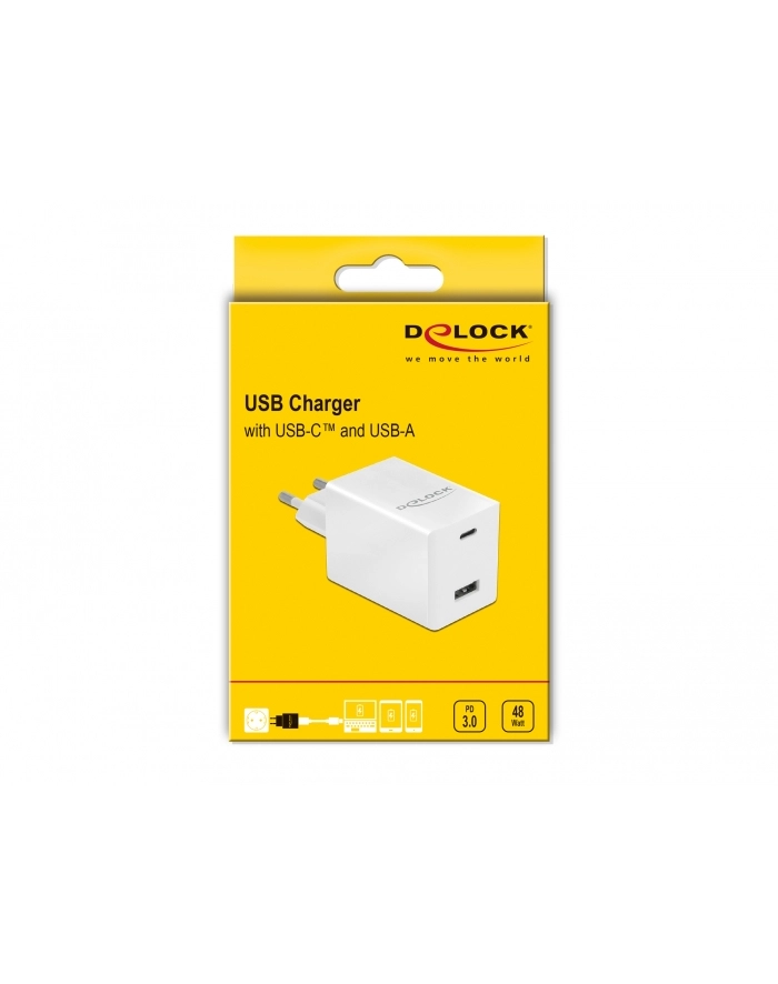 DeLOCK USB charger USB Type-C PD 3.0 and USB Type-A with 48 W. główny