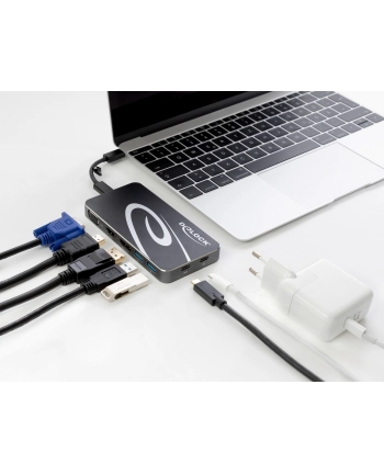 DeLOCK USB Type-C 3.2 docking station (black, 4K HDMI + DP, VGA, USB hub and PD 3.0) nr 1