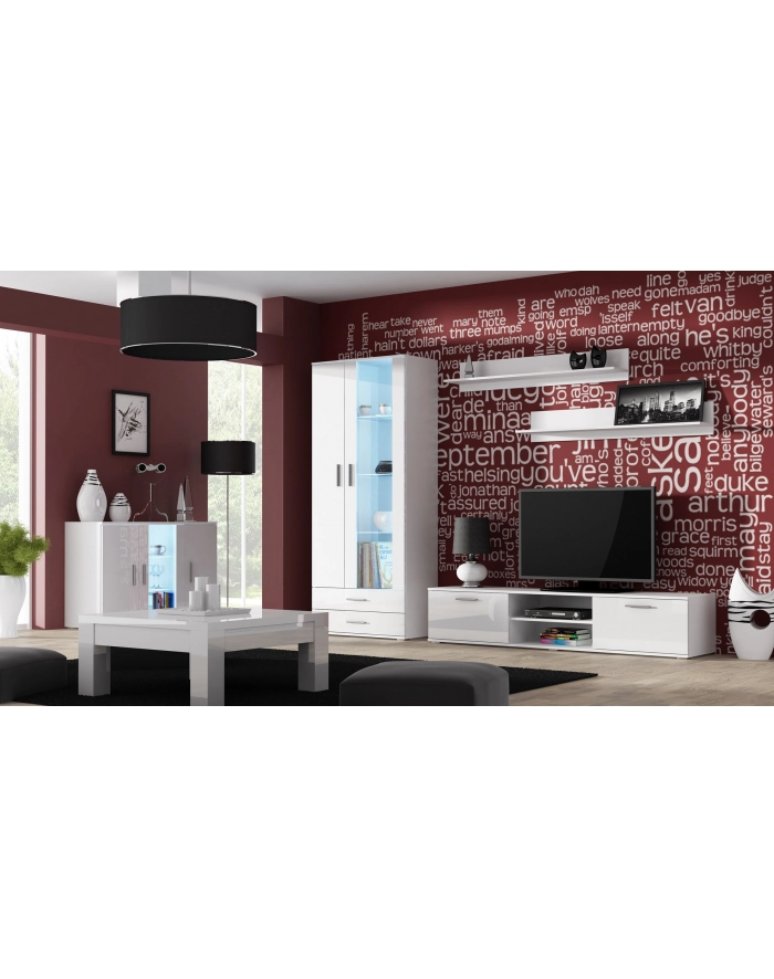 cama meble Szafka RTV SOHO 180 biały/ biały połysk główny