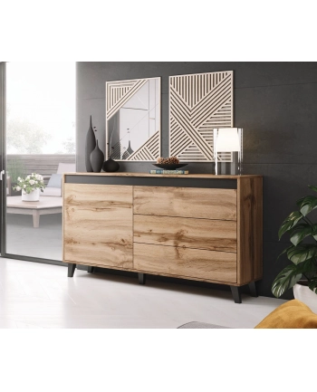 cama meble Komoda NORD 138cm dąb wotan/antracyt nr 1