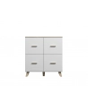 cama meble Komoda LOTTA 110 4D biały+ dąb sonoma - nr 1
