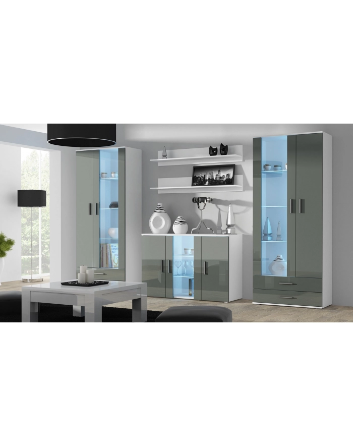 cama meble Komoda 120cm SOHO S7 biały/ szary połysk główny