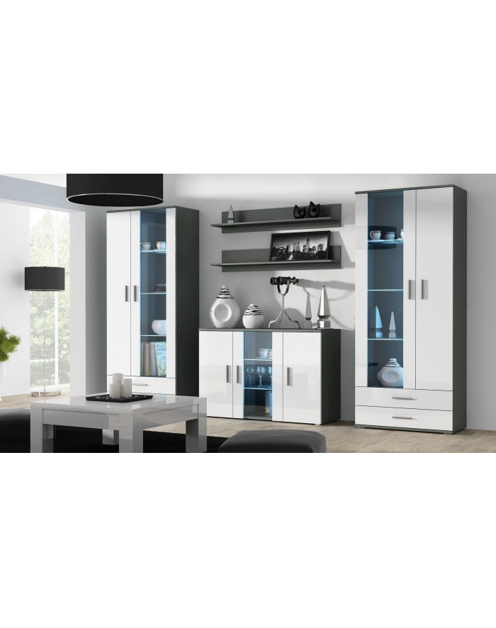 cama meble Komoda 120cm SOHO S7  szary/ biały połysk główny