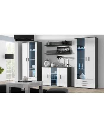 cama meble Komoda 120cm SOHO S7  szary/ biały połysk nr 2
