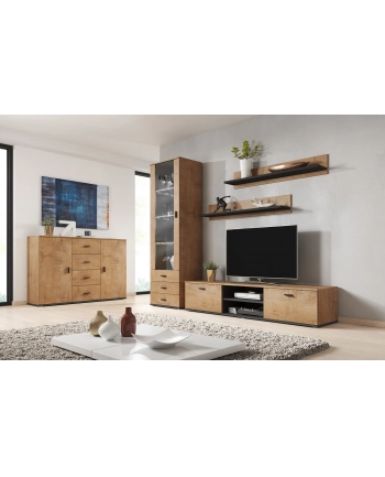 cama meble Komoda UNI dąb lefkas/ czarny nr 2