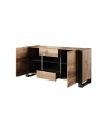 cama meble Komoda WOOD 164/44/80 dąb wotan + antracyt - nr 2