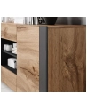 cama meble Komoda WOOD 164/44/80 dąb wotan + antracyt - nr 7