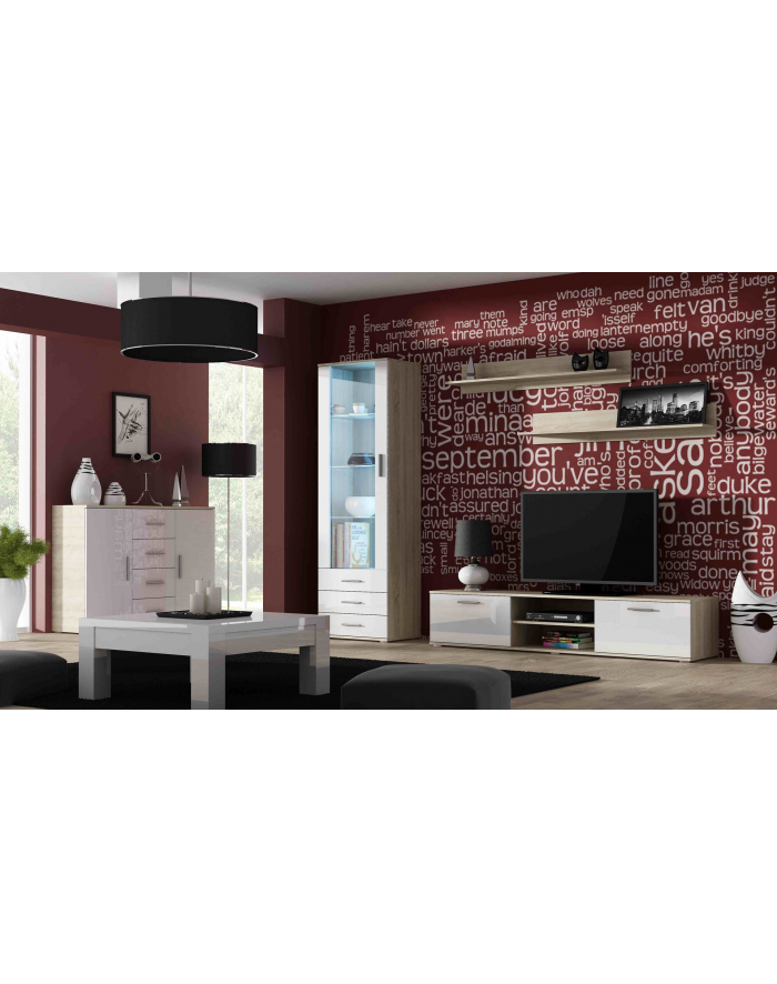 cama meble Witryna SOHO S1 dąb sonoma/ biały połysk główny