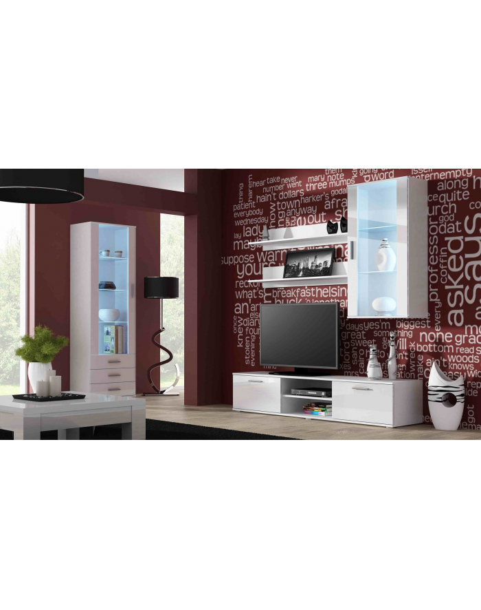 cama meble Witryna wisząca SOHO biały/ biały połysk główny