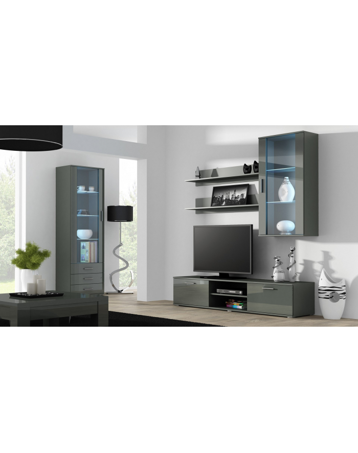 cama meble Witryna wisząca SOHO szary/ szary połysk główny